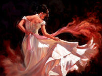 Огненный танец в белом платье
