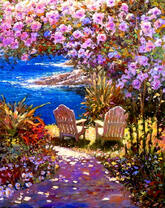 Два кресла в цветущих розах