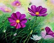 Фиолетовые цветочки на летней поляне