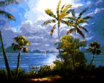 Облачное небо над тропическим островом