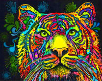 Тигр в оттенках летних цветов