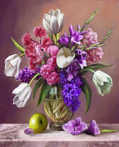 Тюльпаны и гиацинты в вазе