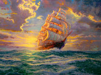 Корабль в прекрасном море