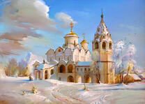 Снежные заносы у храма