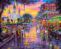 Улица старинного города в стиле поп-арт