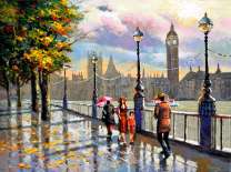 Дождливая набережная Темзы