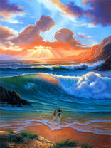 Пара идет в буйное море