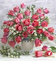 Букет с нежными тюльпанами