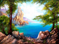 Скалистый берег у моря