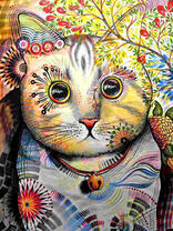 Серый котёнок и цветочек