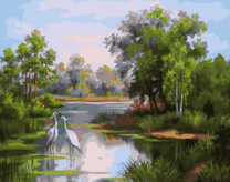 Журавли на реке