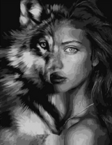 Женщина и волчица