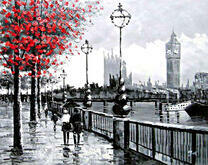 Туманный Лондон и яркое дерево