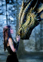 Девушка и большой дракон