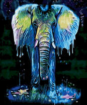 Слон под ночным дождем