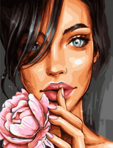 Нежная девушка с пионом