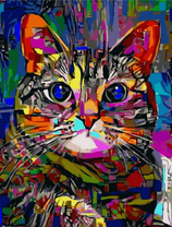 Красочный портрет котика