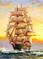 Парусник идет по морю