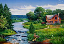 Милый двухэтажный домик у реки