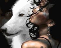 Брюнетка и белая волчица