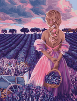 Очаровательная девушка в лавандовом поле