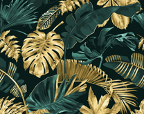 Зеленые и золотые листья