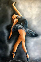 Грациозный танец балерины в черном