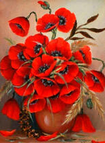 Яркий букет красных маков