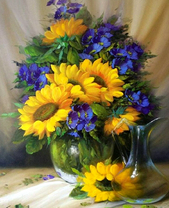 Яркий букет с подсолнухами