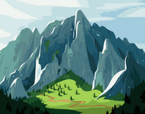 Острые высокие горы