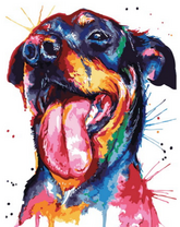 Разноцветный портрет пса