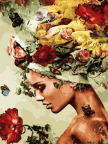 Нежная девушка с цветами