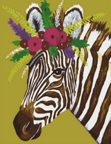 Зебра с цветочным веночком