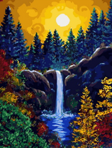 Полная луна над водопадом