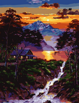 Маленький домик у горного озера