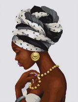 Портрет в профиль девушки в чалме