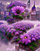 Сиреневый цветочный город
