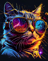 Стильный кот в очках