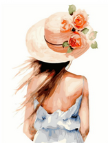 Девушка в шляпе с розами