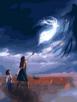 Девочка прогоняет дементора