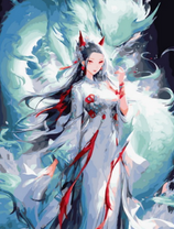 Девушка аниме с драконом