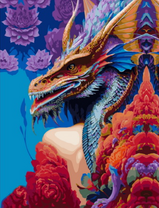Дракон и цветы