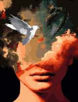 Девушка и размытый поток мыслей