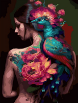 Красочный фазан и девушка