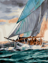 Быстрая яхта на волнах