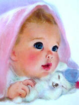 Милый ребенок и плюшевый мишка