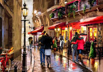 Пары гуляют по Парижу