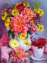 Осенний букет на драпировке