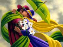 Долгожданная встреча под зеленым зонтом