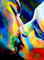 Нежный поцелуй в тёплых тонах